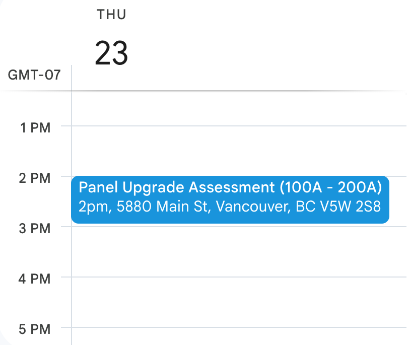 Google Calendar booking